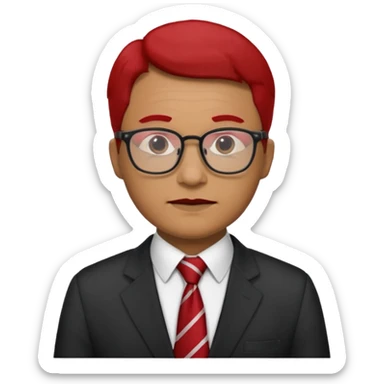 professor with red tie sticker