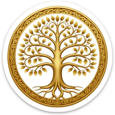 Golden mandala tree emoji sticker