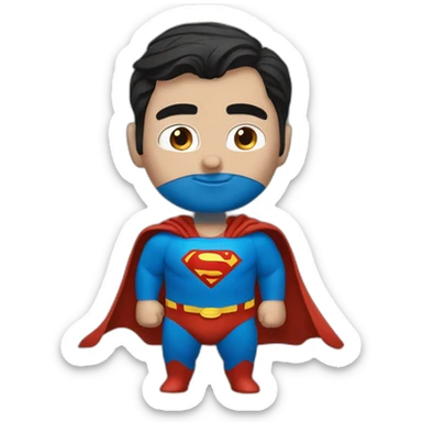 superman volando de pelo rubio y ojos azules estilo Pixar sticker