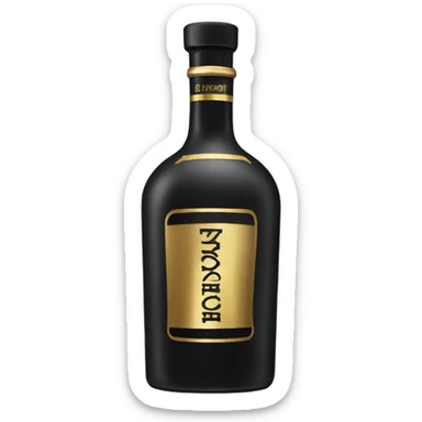 High and slim Black Matt bottle of expensive Vodka with golden letters deluxe sticker