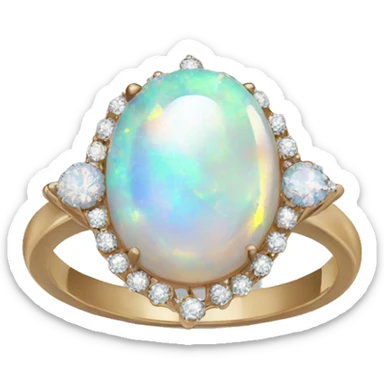 realistic opal ring with a few tiny diamonds sticker