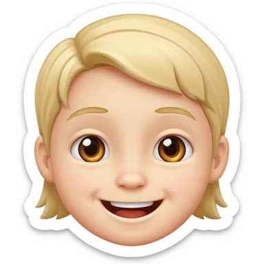 Smiling with kiding sticker