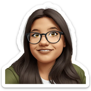 smiling girl with glasses portrait sticker