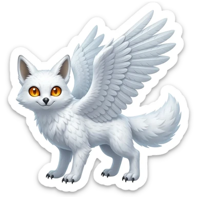 Snowy Owl-Arctic Fox-fusion-hybrid-animal-creature sticker