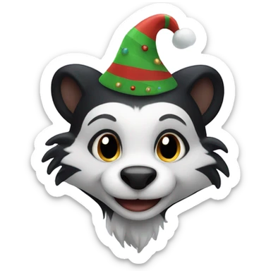 Festive skunk sticker