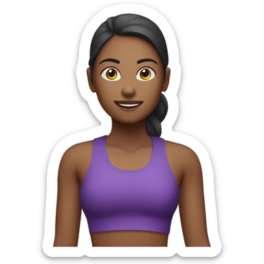 Girl exercising purple sticker