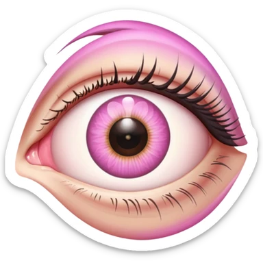 Eye with pink iris sticker