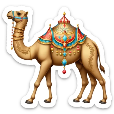 Vintage Arabian circus camel with filigree with four legs sticker