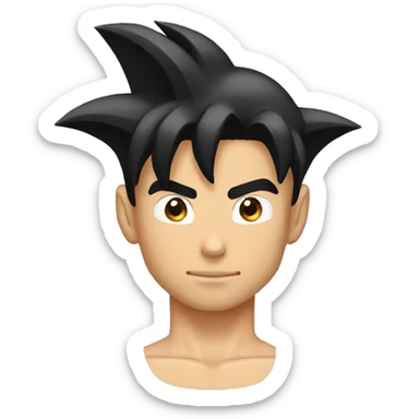 goku emoji head black hair sticker