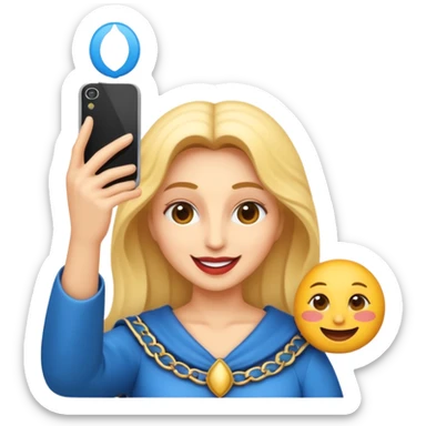 emoji della madonna vestita di BIANCO  con SCATTA UN SELFIE
 sticker