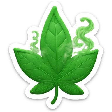 weed leaf symbol with smoke sticker