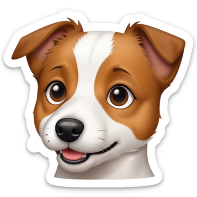 Medium haired Jack Russel terrier dog sticker