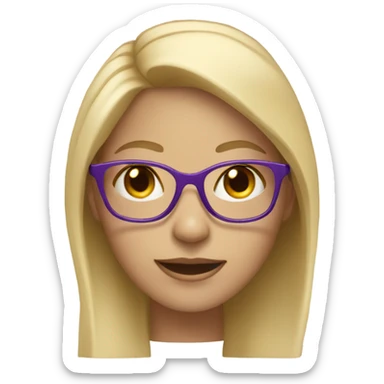 Girl with purple glasses and blonde hair sticker
