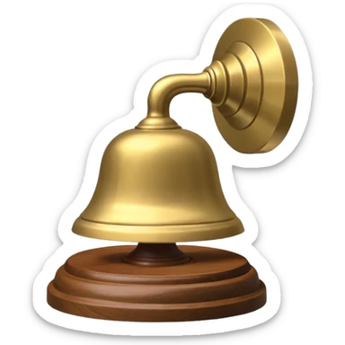 Poolside Service Bell: A tiny brass bell on a wooden base, used to call for drinks or towels at private cabanas. sticker