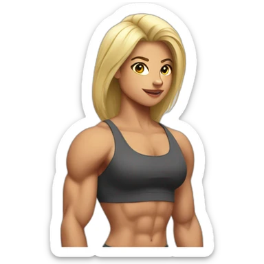 muscle girl lift sticker