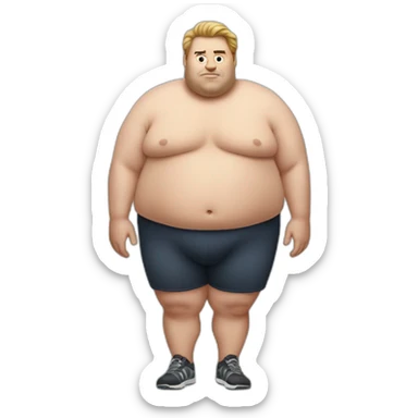 Obese man with large glutes sticker