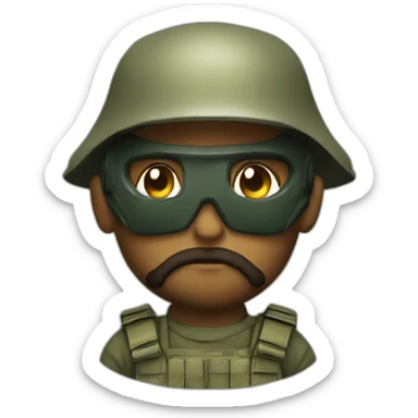 Diablo con casco militar sticker