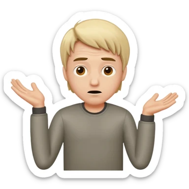 cool confused men person shrug pose sticker