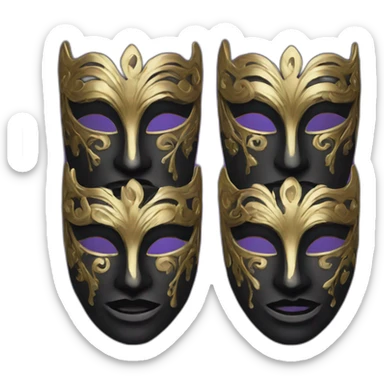 dark triple venetian mask sticker