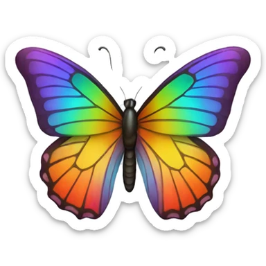 glossy rainbow butterfly sticker