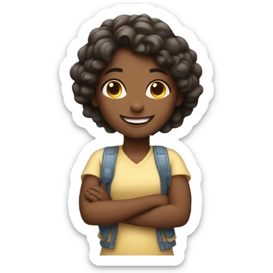 smiling girl with wings sticker