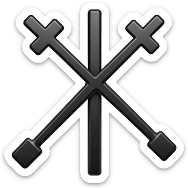 cross bar emoji iphone black sticker