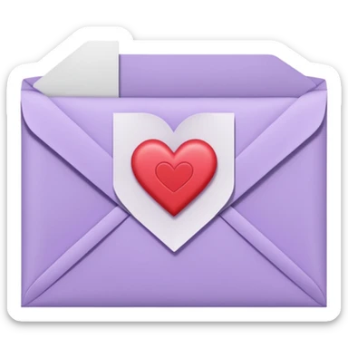 light purple love letter sticker