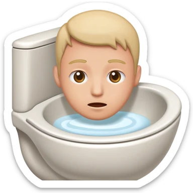 person with head in toilet bowl sticker