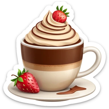 cappucino de morango 🍫 com moranguinho sticker