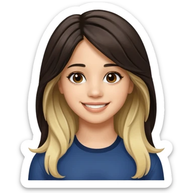 Camila Cabello with long dark brown hair with blonde highlights sticker