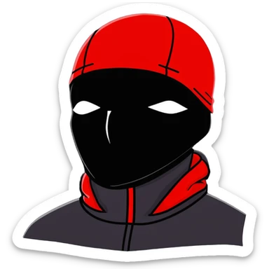 robber in a red ski mask sticker