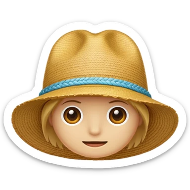 straw hat from one piece sticker