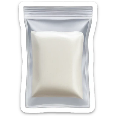 transparent ziplock bag with white powder inside sticker