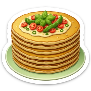 one fried crispy pancake made from chopped veggies in batter sticker
