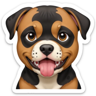 Pitt bull rottweiler white muzzle with black spots tongue out sticker