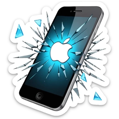 damaged phone sticker