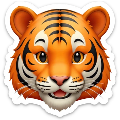 happy smiling tiger sticker