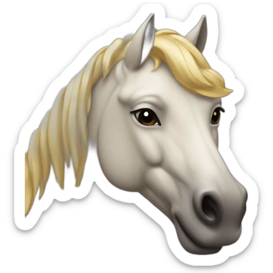elabora un caballo con un cuerno en la frente dorado y que tenga alas grandes sticker