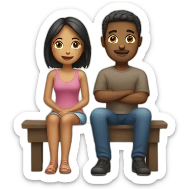 Couple assis  sticker