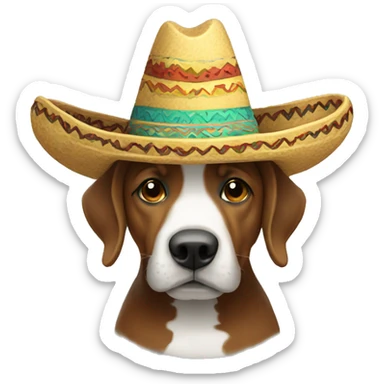 Doodle wearing a sombrero sticker
