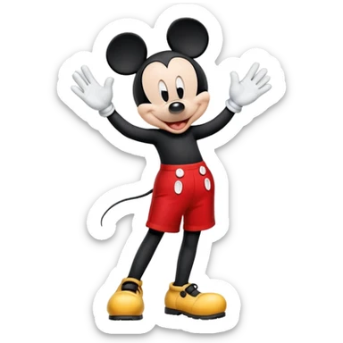 classic Mickey Mouse waving sticker