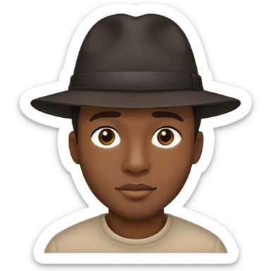 black silhouette of man in hat sticker