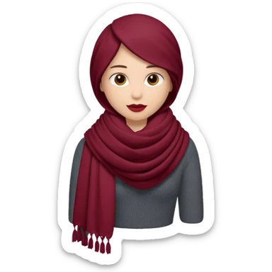 Burgundy scarf sticker