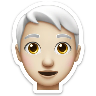 Wide eye face with white powder with rosy cheeks sticker