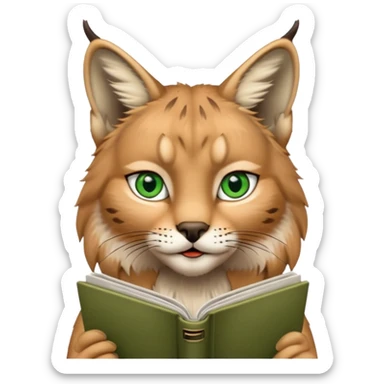 lynx looking at magazine sticker
