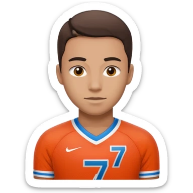 Number 7 Printed Athlete sticker