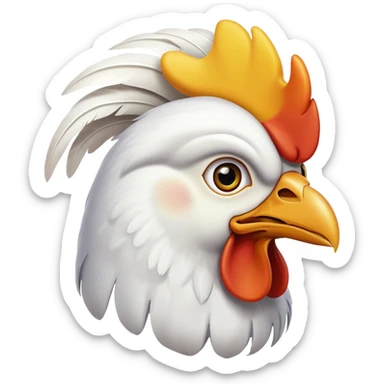 funny chicken head side view sticker