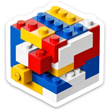 abstract lego brick icon sticker