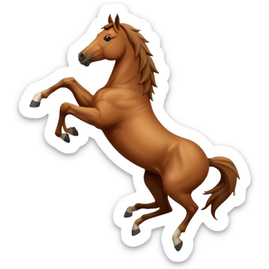 A horse jumping off a cliff sticker