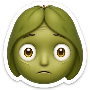 Olive with a sad face sticker